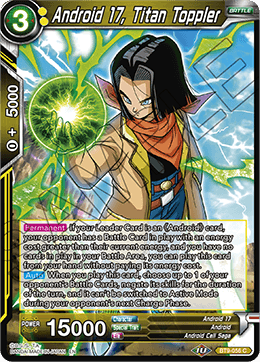 DBS Universal Onslaught BT9-056 Android 17, Titan Toppler Foil