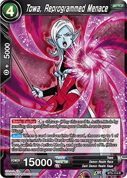 DBS Cross Worlds BT3-114 Towa, Reprogrammed Menace Foil