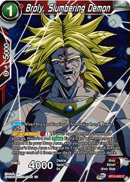 DBS Saiyan Showdown BT15-022 Broly, Slumbering Demon