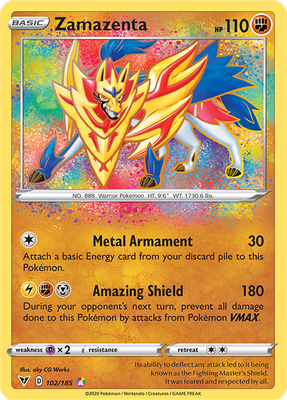 SWSH Vivid Voltage 102/185 Zamazenta Amazing Rare