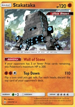 SM Unbroken Bonds 106/214 Stakataka Holo Rare