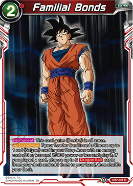 DBS Assault of the Saiyans BT7-021 Familial Bonds Foil