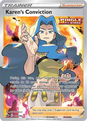 SWSH Chilling Reign 193/198 Karen's Conviction Full Art