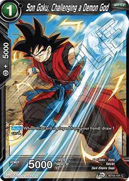 DBS Realm of the Gods BT16-101 Son Goku, Challenging a Demon God Foil
