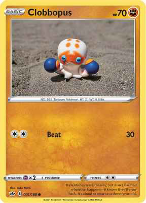 SWSH Chilling Reign 091/198 Clobbopus Reverse Holo