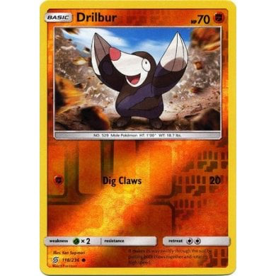 SM Unified Minds 118/236 Drilbur Reverse Holo