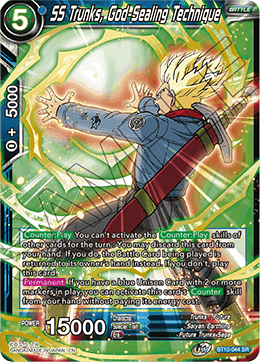 DBS Rise of the Unison Warrior BT10-044 SS Trunks, God-Sealing Technique (SR)