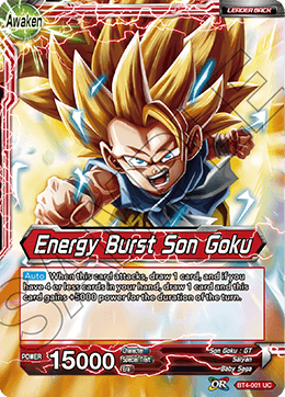 DBS Colossal Warfare BT4-001 Son Goku / Energy Burst Son Goku (Leader) Foil