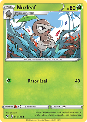 SWSH Vivid Voltage 011/185 Nuzleaf Reverse Holo