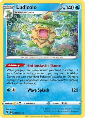SWSH Evolving Skies 034/203 Ludicolo Holo Rare