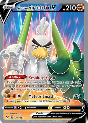 SWSH Vivid Voltage 174/185 Galarian Sirfetch'd V Full Art