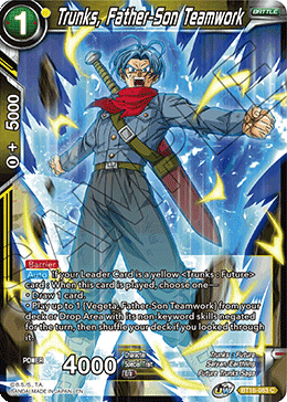 DBS Realm of the Gods BT16-083 Trunks, Father-Son Teamwork Foil