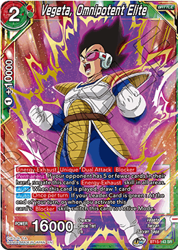 DBS Saiyan Showdown BT15-143 Vegeta, Omnipotent Elite SR
