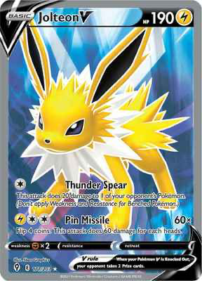 SWSH Evolving Skies 177/203 Jolteon V Full Art