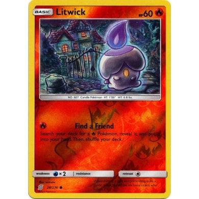 SM Unified Minds 028/236 Litwick Reverse Holo