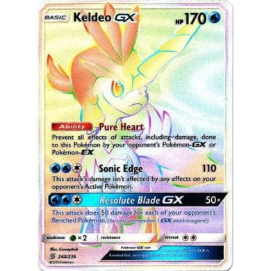 SM Unified Minds 240/236 Keldeo GX Rainbow Rare