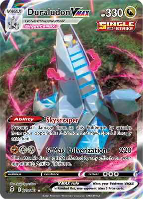 SWSH Evolving Skies 220/203 Duraludon Vmax Alternate Art