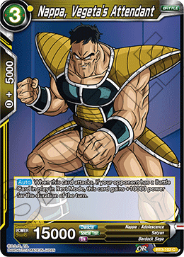 DBS Cross Worlds BT3-102 Nappa, Vegeta's Attendant