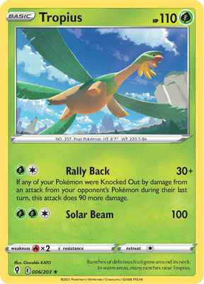 SWSH Evolving Skies 006/203 Tropius Reverse Holo