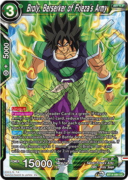 DBS Cross Spirits BT14-084 Broly, Berserker of Frieza's Army