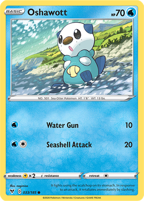 SWSH Vivid Voltage 033/185 Oshawott Reverse Holo
