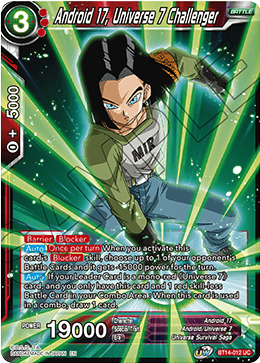 DBS Cross Spirits BT14-012 Android 17, Universe 7 Challenger Foil