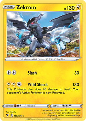 SWSH Vivid Voltage 060/185 Zekrom Holo Rare