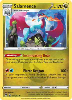SWSH Evolving Skies 109/203 Salamence Reverse Holo