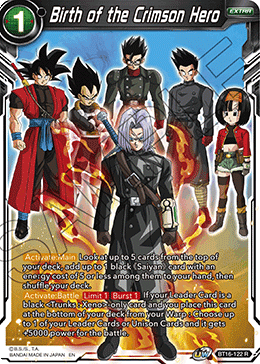 DBS Realm of the Gods BT16-122 Birth of the Crimson Hero Foil