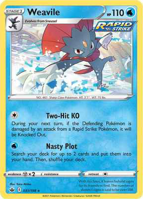 SWSH Chilling Reign 031/198 Weavile Reverse Holo