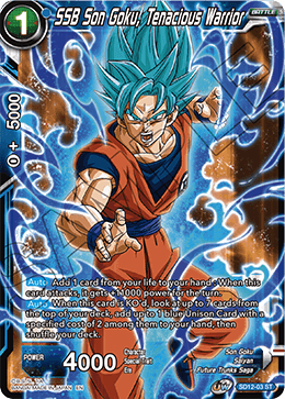 DBS UW01 Starter Spirit of Potara SD12-003 SSB Son Goku, Tenacious Warrior Foil
