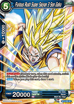 DBS Cross Worlds BT3-035 Furious Rush Super Saiyan 3 Son Goku