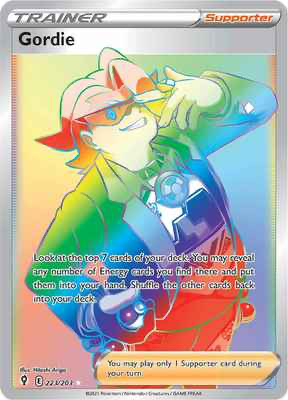 SWSH Evolving Skies 223/203 Gordie Rainbow Rare