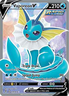 SWSH Evolving Skies 172/203 Vaporeon V Full Art