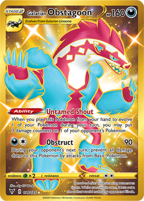SWSH Vivid Voltage 198/185 Galarian Obstagoon Secret Rare