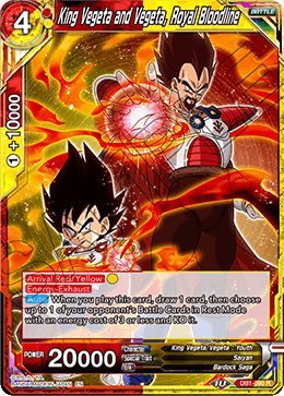 DBS Draft Box 4: Dragon Brawl DB1-090 King Vegeta and Vegeta, Royal Bloodline Foil