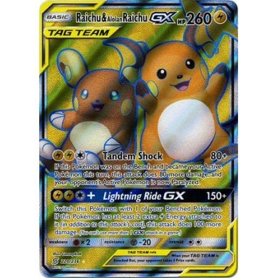 SM Unified Minds 220/236 Raichu & Alolan Raichu GX (Tag Team)