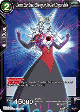 DBS Supreme Rivalry BT13-139 Demon God Towa, Offering of the Dark Dragon Balls Foil