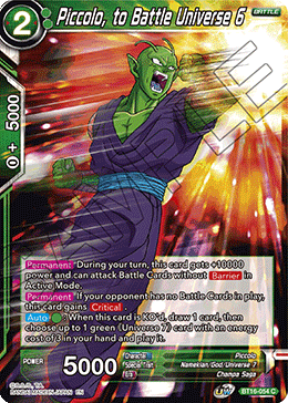 DBS Realm of the Gods BT16-054 Piccolo, to Battle Universe 6 Foil