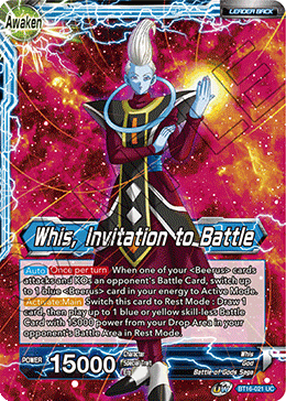 DBS Realm of the Gods BT16-021 Whis / Whis, Invitation to Battle (Leader)