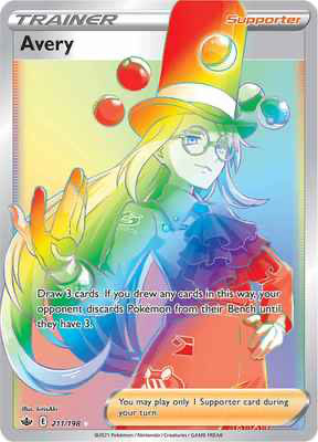 SWSH Chilling Reign 211/198 Avery Rainbow Rare