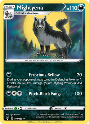 SWSH Vivid Voltage 104/185 Mightyena Reverse Holo