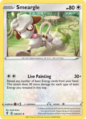 SWSH Evolving Skies 128/203 Smeargle Reverse Holo