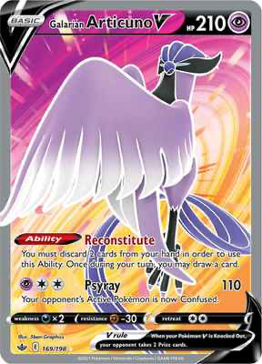 SWSH Chilling Reign 169/198 Galarian Articuno V Full Art