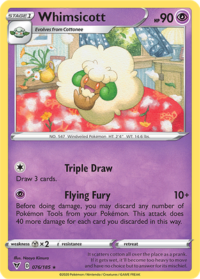 SWSH Vivid Voltage 076/185 Whimsicott Reverse Holo