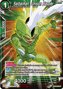 DBS Saiyan Showdown BT15-086 Saibaiman, Unison Sapper Foil