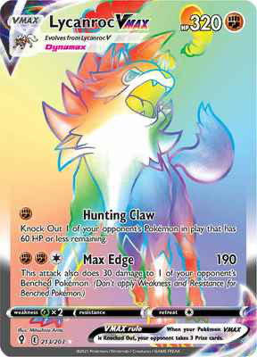 SWSH Evolving Skies 213/203 Lycanroc Vmax Rainbow Rare