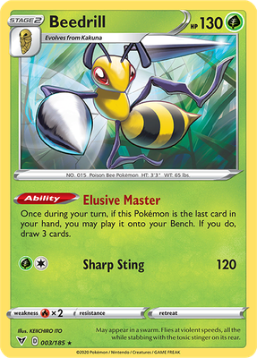 SWSH Vivid Voltage 003/185 Beedrill Reverse Holo
