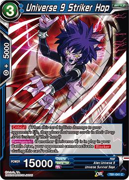 DBS The Tournament of Power TB1-041 Universe 9 Striker Hop Foil