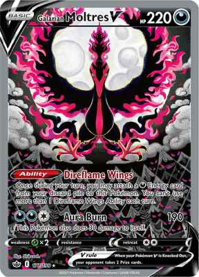 SWSH Chilling Reign 177/198 Galarian Moltres V Alternate Art